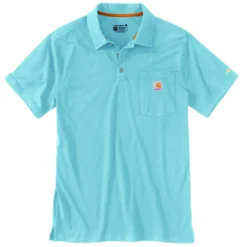 Carhartt Men's Big & Tall Force Cotton Delmont Pocket Polo Short-Sleeve Shirt -Deals Outfivox Store 103569 H51 MS22