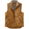 Carhartt Men's Big & Tall Loose Fit Washed Duck Sherpa-Lined Mock-Neck Vest