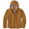 Carhartt Men's Relaxed Fit Washed Duck Sherpa-Lined Hooded Jacket