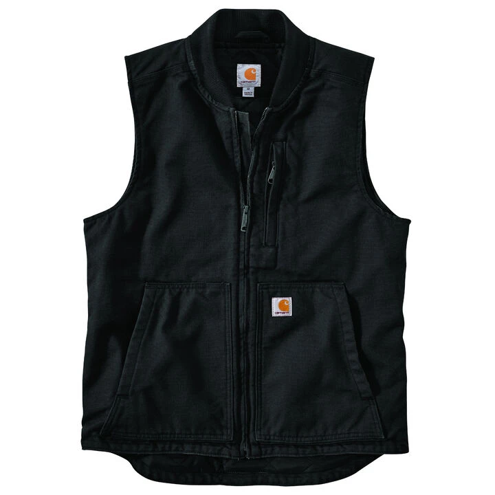 Carhartt Men's Washed Duck Insulated Rib Collar Vest 1 Carhartt Men's Washed Duck Insulated Rib Collar Vest