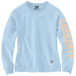 Carhartt Women's Relaxed Fit Midweight Crewneck Block Logo Sleeve Graphic Sweatshirt 6 Carhartt Women's Relaxed Fit Midweight Crewneck Block Logo Sleeve Graphic Sweatshirt -Deals Outfivox Store 104410 HA9 WS23 e V2