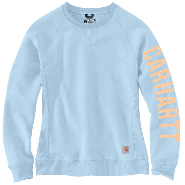 Carhartt Women's Relaxed Fit Midweight Crewneck Block Logo Sleeve Graphic Sweatshirt 3 Carhartt Women's Relaxed Fit Midweight Crewneck Block Logo Sleeve Graphic Sweatshirt - Image 3
