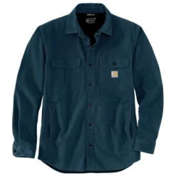Carhartt Men's Big & Tall Rugged Flex Relaxed Fit Canvas Fleece-Lined Shirt Jac
