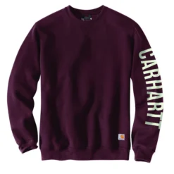 Carhartt Men's Loose Fit Midweight Crewneck Logo Sleeve Graphic Sweatshirt -Deals Outfivox Store 105444 PRT MF22