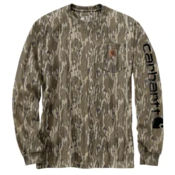 Carhartt Men's Loose Fit Heavyweight Pocket Camo Logo Graphic Long-Sleeve T-shirt