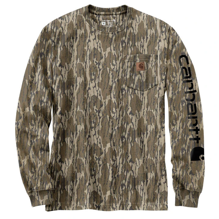 Carhartt Men's Loose Fit Heavyweight Pocket Camo Logo Graphic Long-Sleeve T-shirt 1 Carhartt Men's Loose Fit Heavyweight Pocket Camo Logo Graphic Long-Sleeve T-shirt