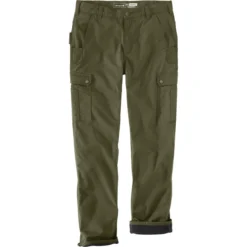 Carhartt Men's Rugged Flex Relaxed Fit Ripstop Cargo Fleece-Lined Work Pant