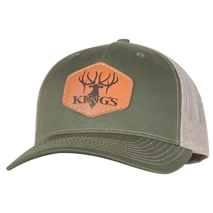 King's Camo Men's Leather Trucker Patch Hat 1 King's Camo Men's Leather Trucker Patch Hat