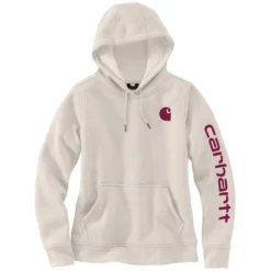 Carhartt Women's Relaxed Fit Midweight Logo Sleeve Graphic Sweatshirt -Deals Outfivox Store Carhartt 102791 W03Malt 1front