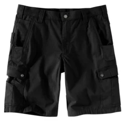Carhartt Men's Rugged Flex Relaxed Fit Ripstop Cargo Work Short -Deals Outfivox Store Carhartt 104727 NO4Black 1front