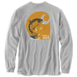 Carhartt Men's Loose Fit Heavyweight Fish C Graphic Long-Sleeve T-Shirt