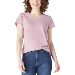 Dickies Women's V-Neck Short-Sleeve T-Shirt 7 Dickies Women's V-Neck Short-Sleeve T-Shirt -Deals Outfivox Store FS201 VS FR