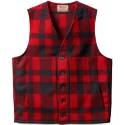 Filson Men's Mackinaw Wool Vest -Deals Outfivox Store Filson 11010055 Red Black