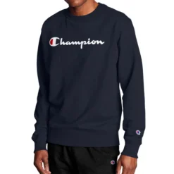 Champion Men's Powerblend Graphic Crew Sweatshirt 6 Champion Men's Powerblend Graphic Crew Sweatshirt -Deals Outfivox Store GF88H Navy