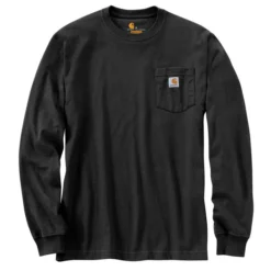 Carhartt Men's Loose Fit Heavyweight Long-Sleeve Pocket T-Shirt -Deals Outfivox Store K126 BLK S19
