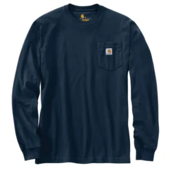 Carhartt Men's Loose Fit Heavyweight Long-Sleeve Pocket T-Shirt -Deals Outfivox Store K126 NVY S19