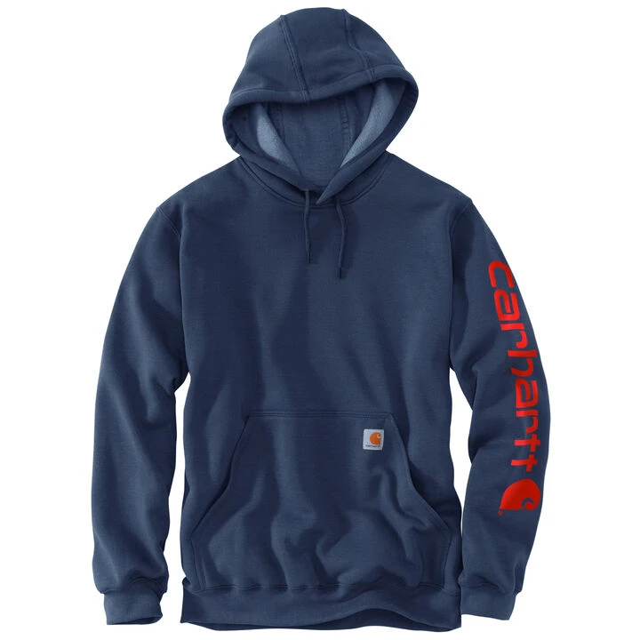 Carhartt Men's Big & Tall Loose Fit Midweight Hooded Logo-Sleeve Sweatshirt 1 Carhartt Men's Big & Tall Loose Fit Midweight Hooded Logo-Sleeve Sweatshirt