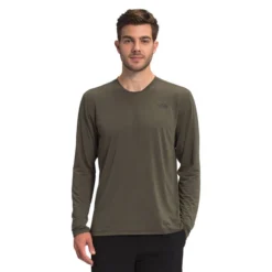 The North Face Men's Wander Long-Sleeve Shirt -Deals Outfivox Store NF0A53BR 7D0 Taupe Green front