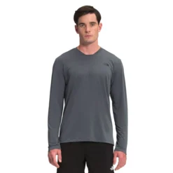 The North Face Men's Wander Long-Sleeve Shirt -Deals Outfivox Store NF0A53BR J4E Vanadis Grey front
