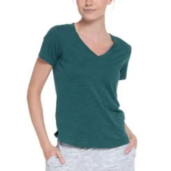 Tasc Performance Women's NOLA V-Neck Short-Sleeve T-Shirt -Deals Outfivox Store Tasc NOLA V Neck Mallard
