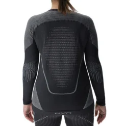 UYN Women's Evolutyon Base Comfort Fit Layer Long-Sleeve Top -Deals Outfivox Store UYN Evolutyon Long Underwear Comfort Shirt Charcoal White 3