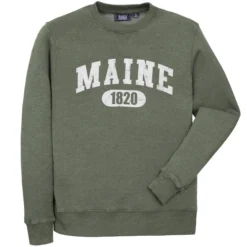 Ocean Beach Women's Maine Crew Sweatshirt 7 Ocean Beach Women's Maine Crew Sweatshirt -Deals Outfivox Store VWC474 OceanBeach Maine1820PrintedCrewNeckSweatshirt Green