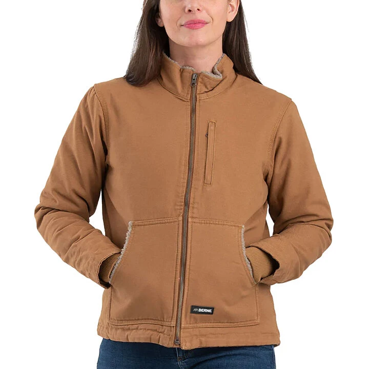 Berne Women's Sherpa-Lined Softstone Duck Jacket 1 Berne Women's Sherpa-Lined Softstone Duck Jacket