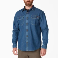 Dickies Men's Flex Denim Long-Sleeve Shirt