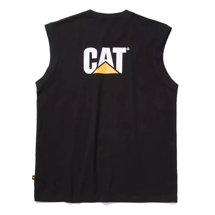 CAT Workwear Men's Trademark Sleeveless Pocket T-Shirt 1 CAT Workwear Men's Trademark Sleeveless Pocket T-Shirt