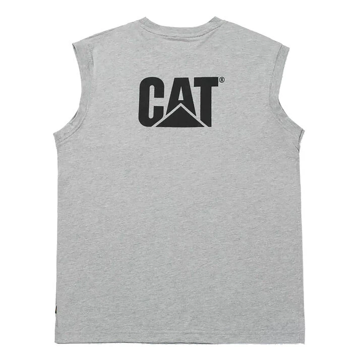 CAT Workwear Men's Trademark Sleeveless Pocket T-Shirt 2 CAT Workwear Men's Trademark Sleeveless Pocket T-Shirt - Image 2
