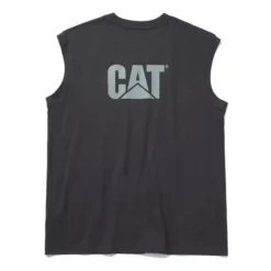 CAT Workwear Men's Trademark Sleeveless Pocket T-Shirt 6 CAT Workwear Men's Trademark Sleeveless Pocket T-Shirt -Deals Outfivox Store cat pocket dark shadow BACK