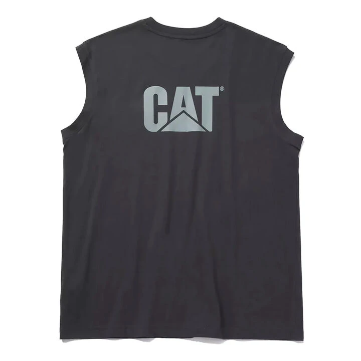 CAT Workwear Men's Trademark Sleeveless Pocket T-Shirt 3 CAT Workwear Men's Trademark Sleeveless Pocket T-Shirt - Image 3
