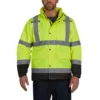 Utility Pro Men's Pro Grade Hi Visibility Waterproof Rain Jacket With Teflon Fabric Protector